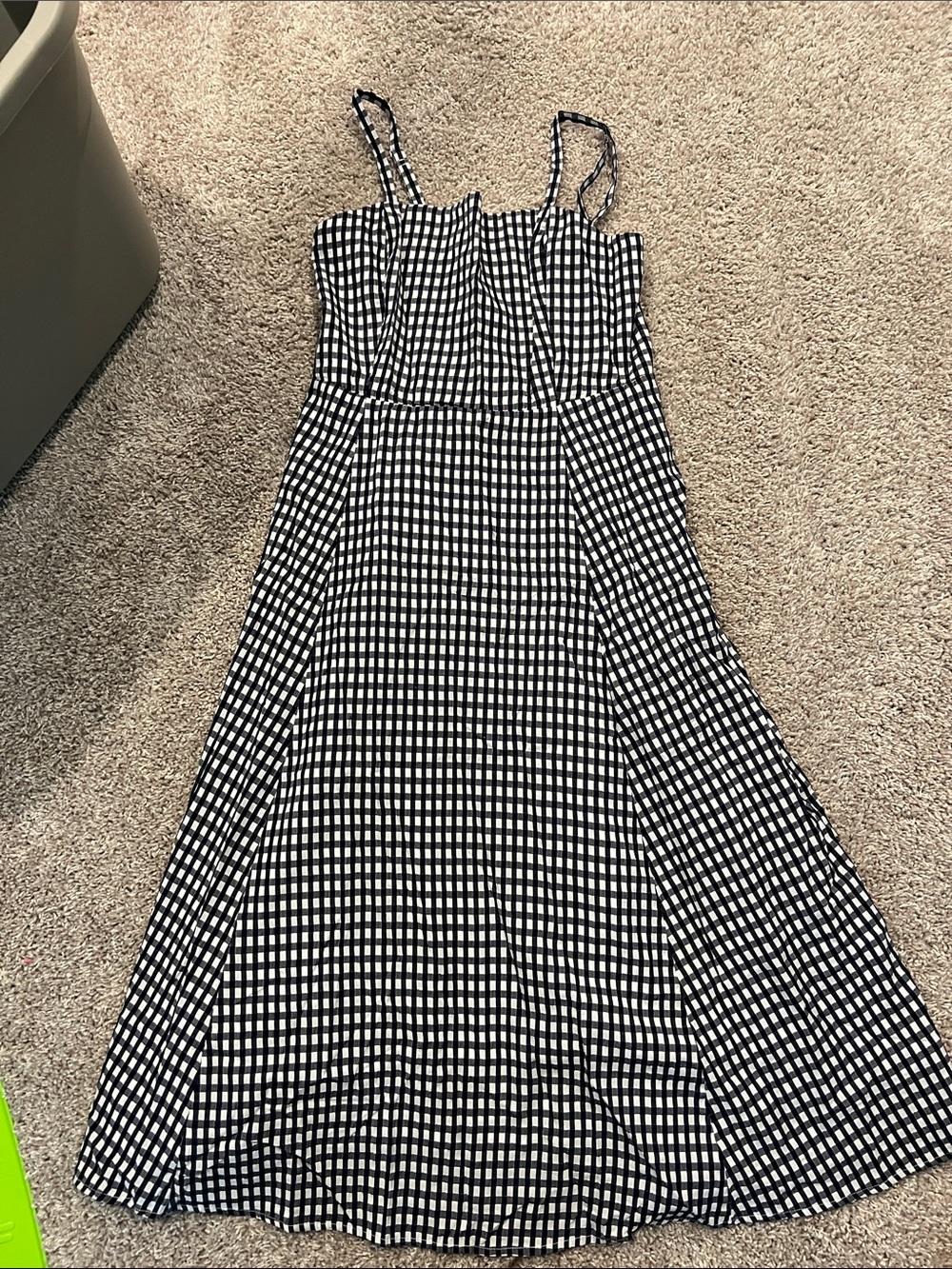 GAP Black and White Gingham Midi Dress
